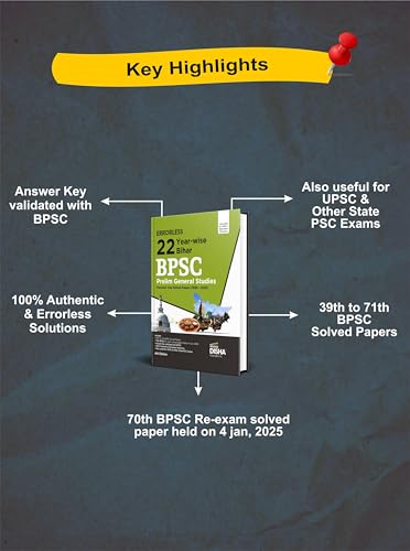 Disha Errorless 22 Year-wise Bihar BPSC Prelims General Studies Previous Year Solved Papers (1994 - 2025) 6th Edition | 39th to 71st BPSC PYQs Question Bank | Bihar Public Service Commission - Image 3