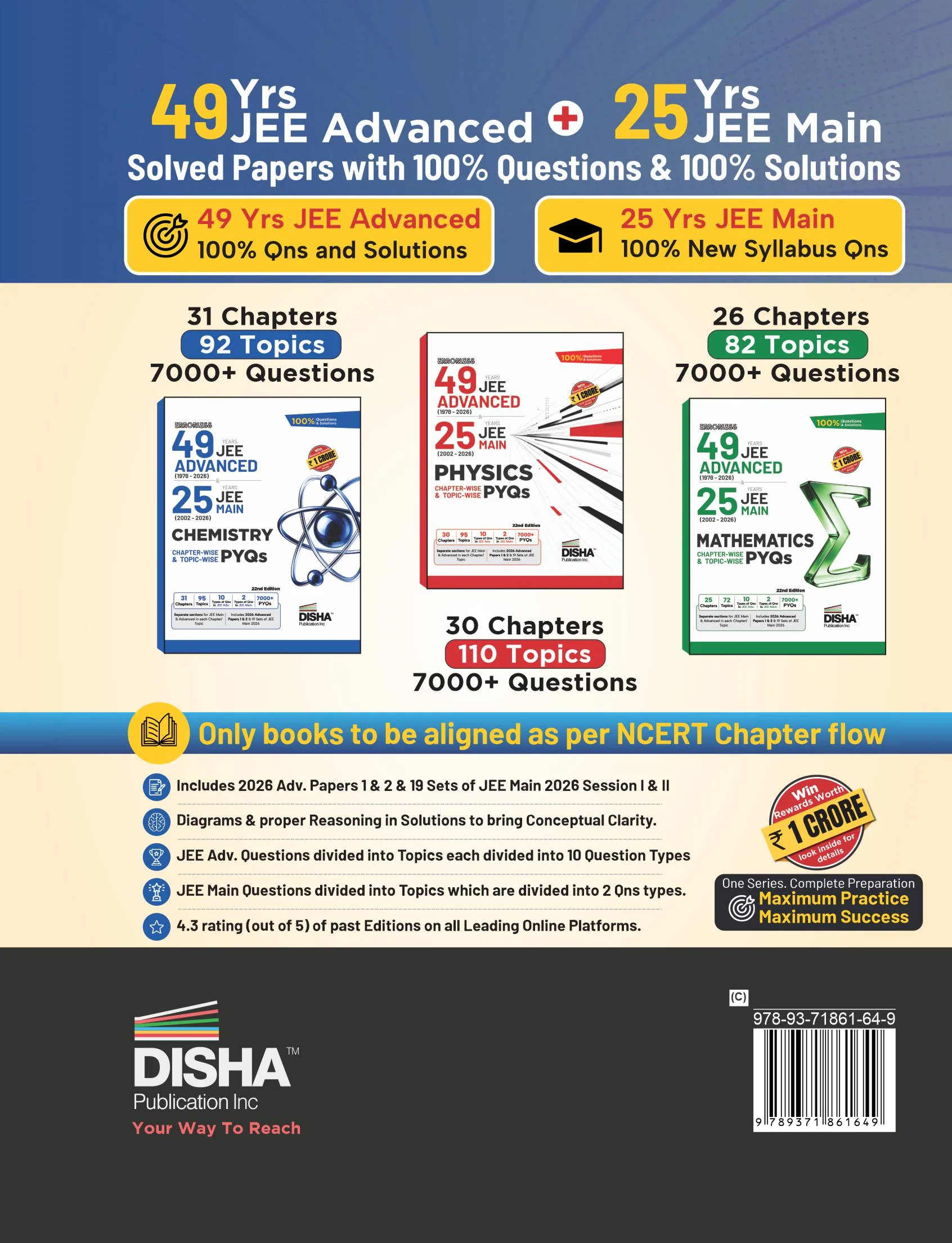 Disha Errorless 49 Years JEE Advanced (1978 - 2026) & 25 Year JEE Main (2002 - 2026) CHEMISTRY Chapter-wise & Topic-wise PYQs Book 22nd Edition | Solved Papers Question Bank in NCERT Flow for JEE 2026 - Image 3