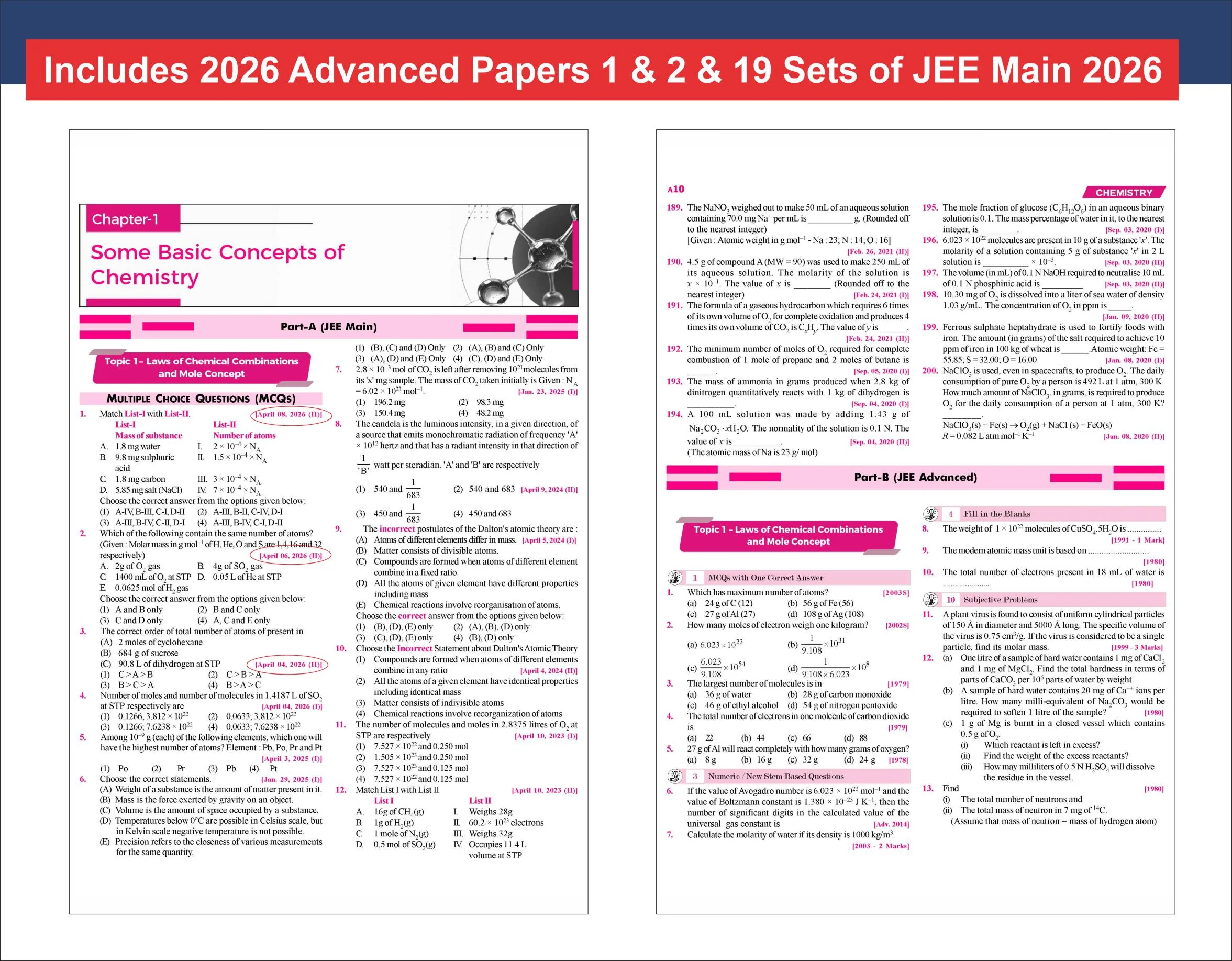 Disha Errorless 49 Years JEE Advanced (1978 - 2026) & 25 Year JEE Main (2002 - 2026) CHEMISTRY Chapter-wise & Topic-wise PYQs Book 22nd Edition | Solved Papers Question Bank in NCERT Flow for JEE 2026 - Image 7