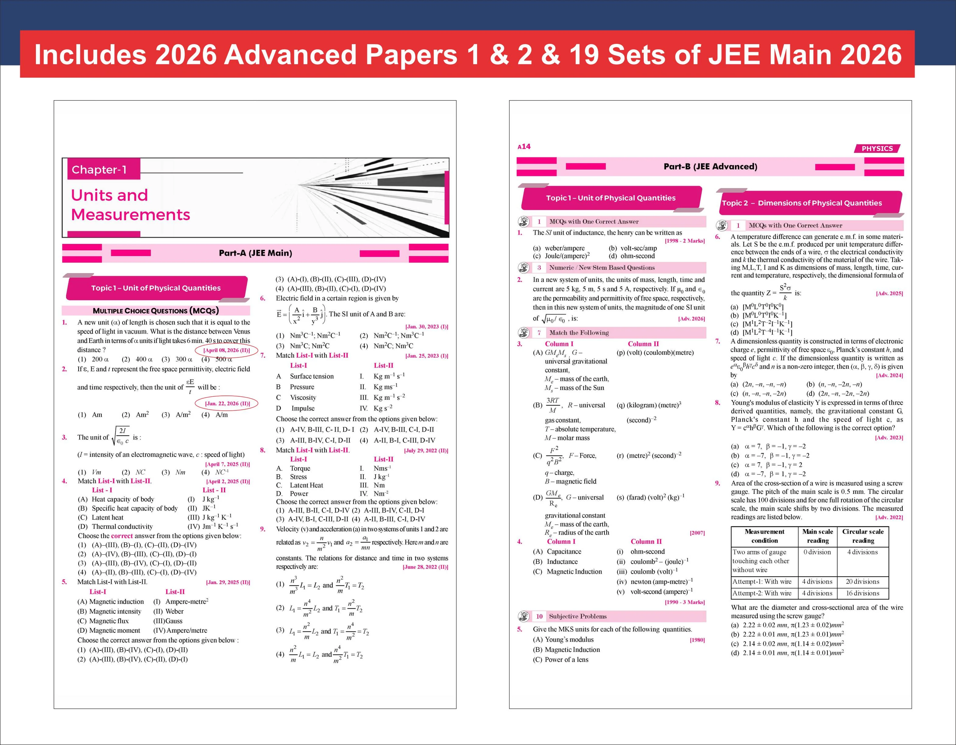 Disha Errorless 49 Years JEE Advanced (1978 - 2026) & 25 Year JEE Main (2002 - 2026) PHYSICS Chapter-wise & Topic-wise PYQs 22nd Edition | Solved Papers Question Bank in NCERT Flow for JEE 2027 - Image 7