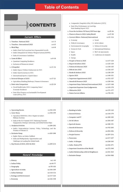 Disha General Knowledge Explorer 2026 for Competitive Exams | General Studies & Current Affairs | UPSC, State PSC, SSC, Bank PO/ Clerk, CUET, MBA, RRB, NDA, CDS, CAPF, CRPF - Image 3