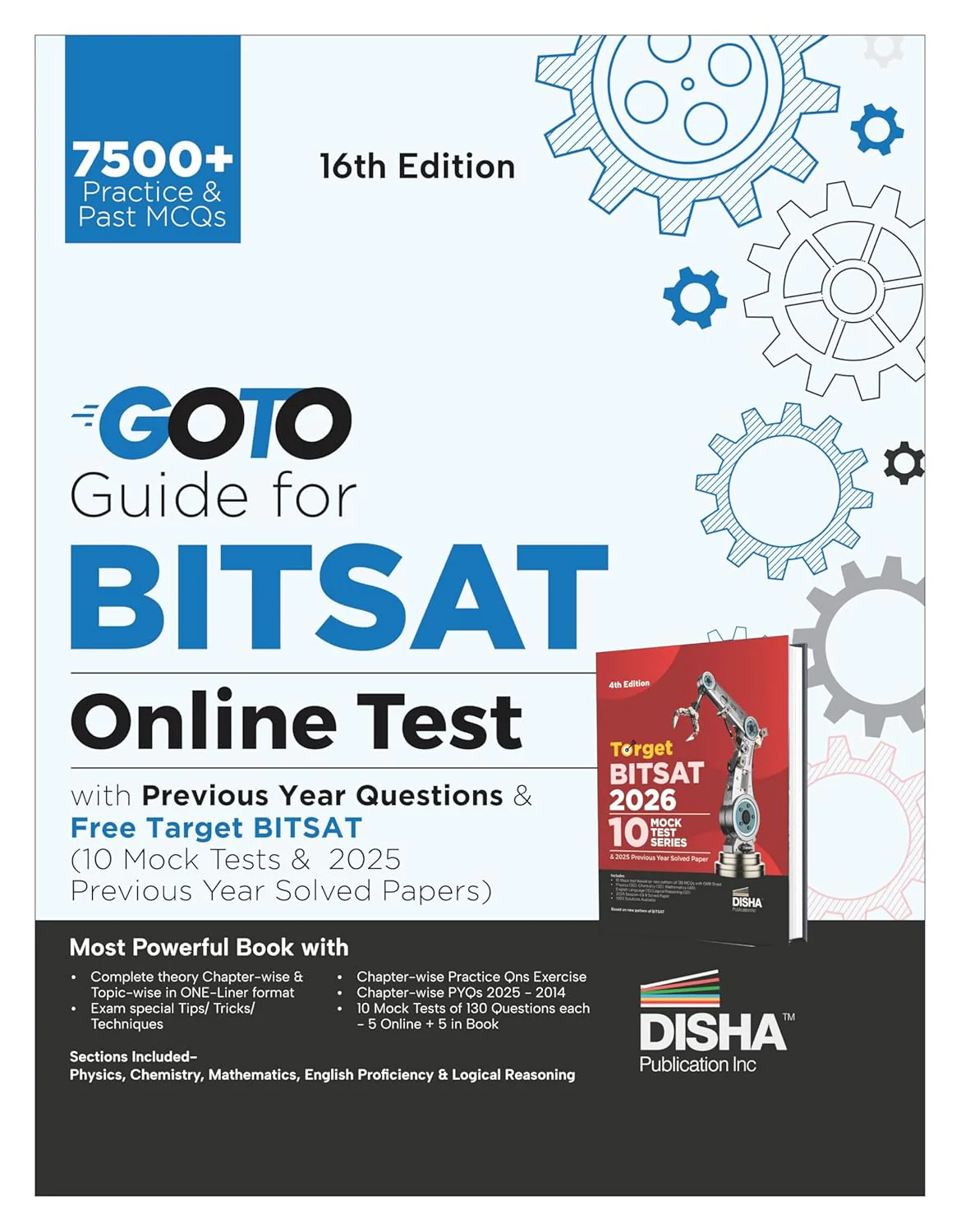 Disha GoTo Guide for BITSAT Online Test 2026 with Previous Year Questions & Free Target BITSAT (10 Mock Tests &2025 Soved Papers) 16th Edition | Concept Notes + Chapter-wise PYQs Question Bank