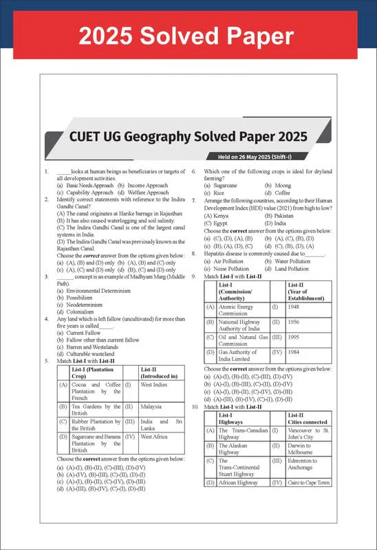 Disha GoTo Guide for CUET (UG) 2026 Geography/ Geology with 7 Previous Year Questions & 10 Practice Sets 4th Edition | NCERT Coverage with PYQs & Practice Question Bank - Image 7