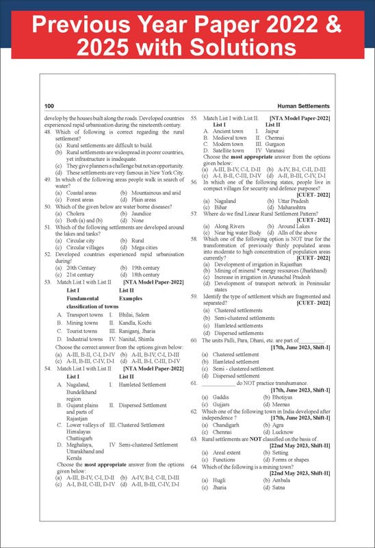 Disha GoTo Guide for CUET (UG) 2026 Geography/ Geology with 7 Previous Year Questions & 10 Practice Sets 4th Edition | NCERT Coverage with PYQs & Practice Question Bank - Image 8