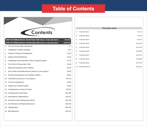 Disha GoTo Guide for CUET (UG) 2026 Political Science with 7 Previous Year Questions & 10 Practice Sets 5th Edition | NCERT Coverage with PYQs & Practice Question Bank - Image 4