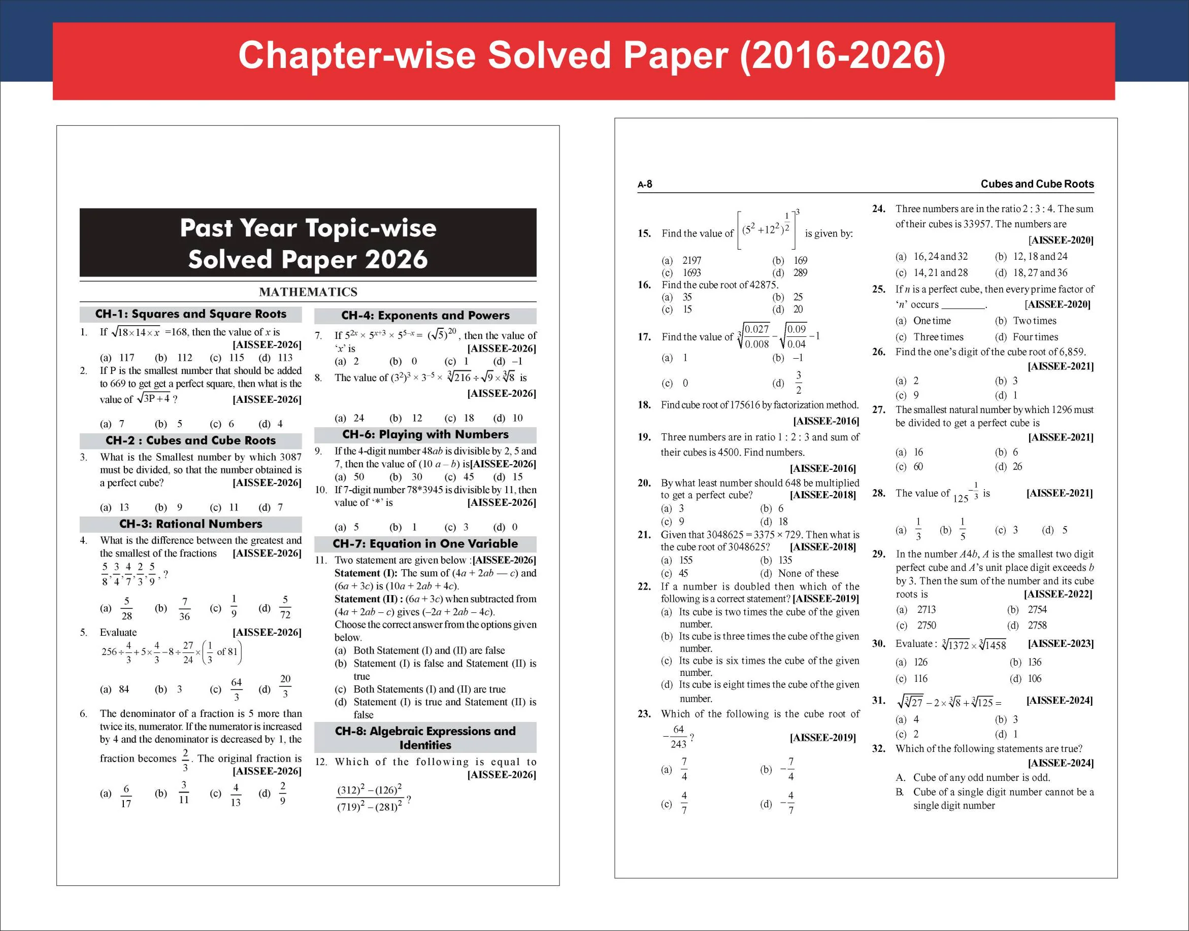 Disha Guide to AISSEE Class 9 All India SAINIK School Entrance Exam with 2 Practice Sets & Previous Year Questions (2026 - 2016) 6th Edition | Errorless Sainik School PYQs Book for 2027 Exam - Image 7