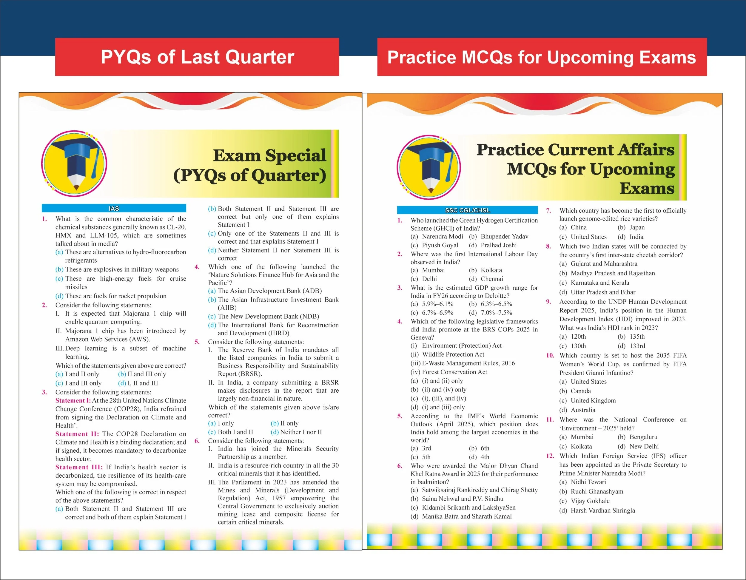 Disha Half-Yearly Current Affairs 2025 Vol. 1 & 2 Combo (set of 2 Quarterlies) - January to June 2025 for Competitive Exams 9th 4 Color Edition - Image 6