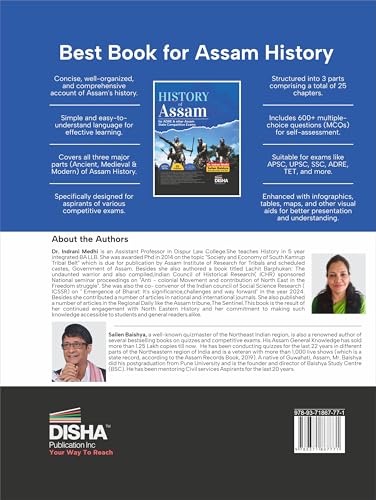 Disha History of Assam for ADRE & other Assam State Competitive Exams by Dr. Indrani Medhi & Sailen Baishya | Assam Direct Recruitment Exam 2025 Grade 3 & 4 Posts | Must for APSC - Image 2