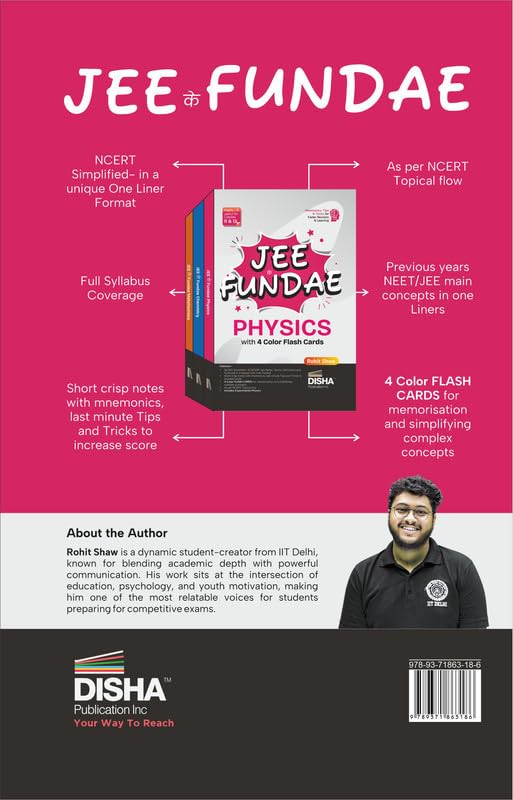 Disha JEE ke Fundae Physics with 4 Color Flash Cards | Complete NCERT in One Liner Format | JEE Main/ Advanced, BITSAT, VITEEE, Engineering, Class XI & XII - Image 2