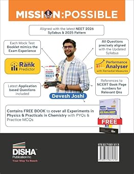 Disha Mission Possible with Disha's 15 NEET Mock Test Series 2026 with High Order Questions & Free Book on Experiments 4th Edition | Rank Predictor, 15 Test Booklets & NCERT Locater - Image 3