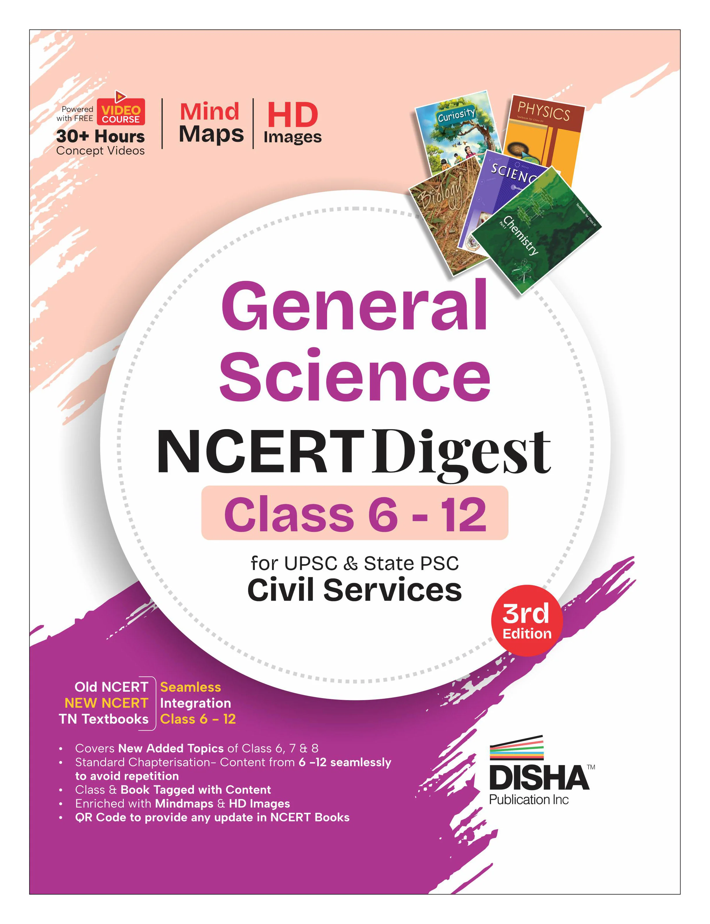 Disha General Science NCERT Digest (Class 6 - 12) for UPSC & State PSC Civil Services 3rd Edn | New Syllabus for Class 6 - 8 | Old + New NCERT + Tamil Nadu Textbooks Concepts | IAS Prelims & Mains