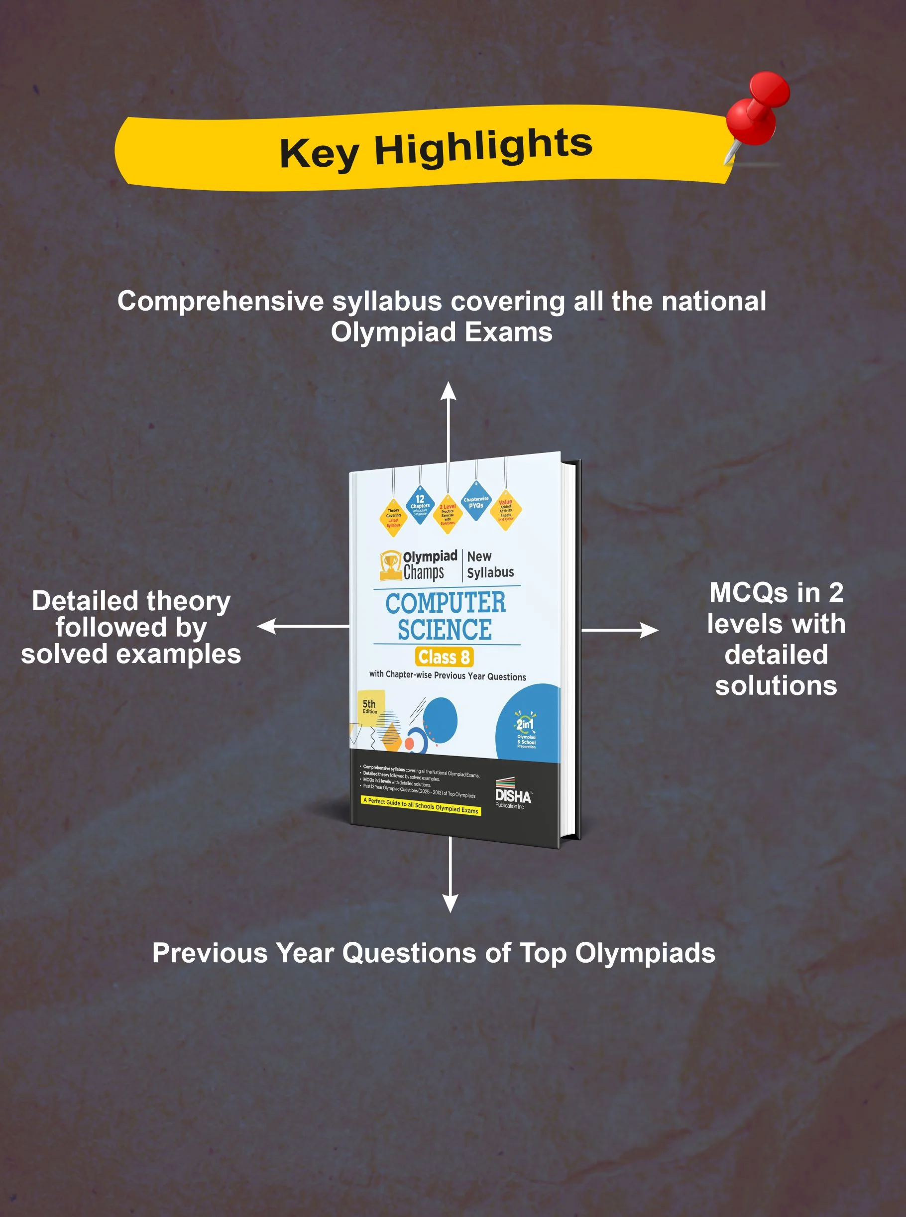 Disha Olympiad Champs Computer Science Class 8 with Chapter-wise Previous Year Questions 5th Edition | Cyber/ Informatics | Theory, PYQs, Past & Practice Exercise | 2027 Exam - Image 3