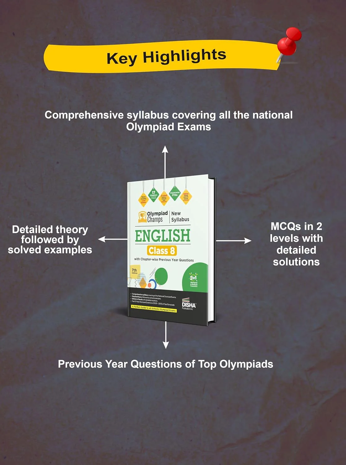 Disha Olympiad Champs English Class 8 with Chapter-wise Previous Year Questions 7th Edition | Complete Prep Guide with Theory, PYQs, Past & Practice Exercise | 2027 Exam - Image 3