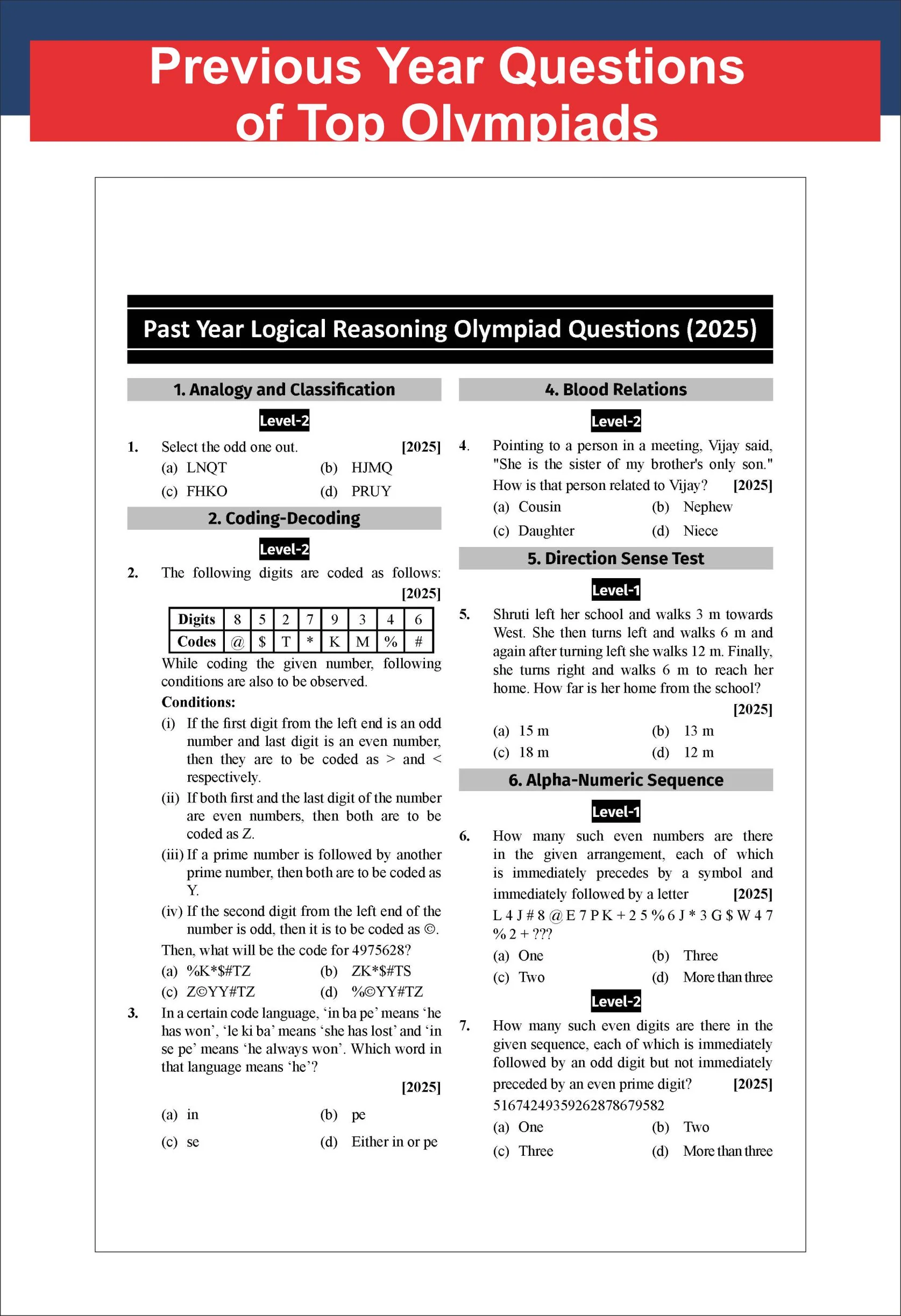 Disha Olympiad Champs Logical Reasoning Class 8 with Chapter-wise Previous Year Questions 3rd Edition | Complete Prep Guide with Theory, PYQs, Past & Practice Exercise | 2027 Exam - Image 7