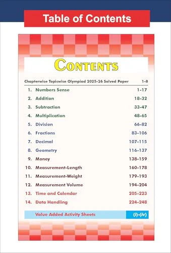 Disha Olympiad Champs Mathematics Class 3 with Chapter-wise Previous 13 Year (2013 - 2025) Questions 7th Edition | Complete Prep Guide with Theory, PYQs, Past & Practice Exercise - Image 2