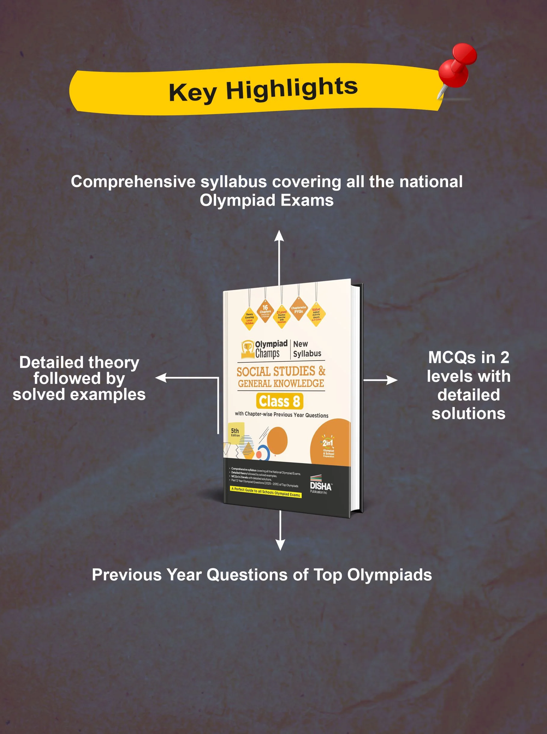 Disha Olympiad Champs New Syllabus Social Studies & General Knowledge Class 8 with Chapter-wise Previous Year Questions 5th Edition | Theory, PYQs, Past & Practice Exercise | 2027 Exam - Image 3