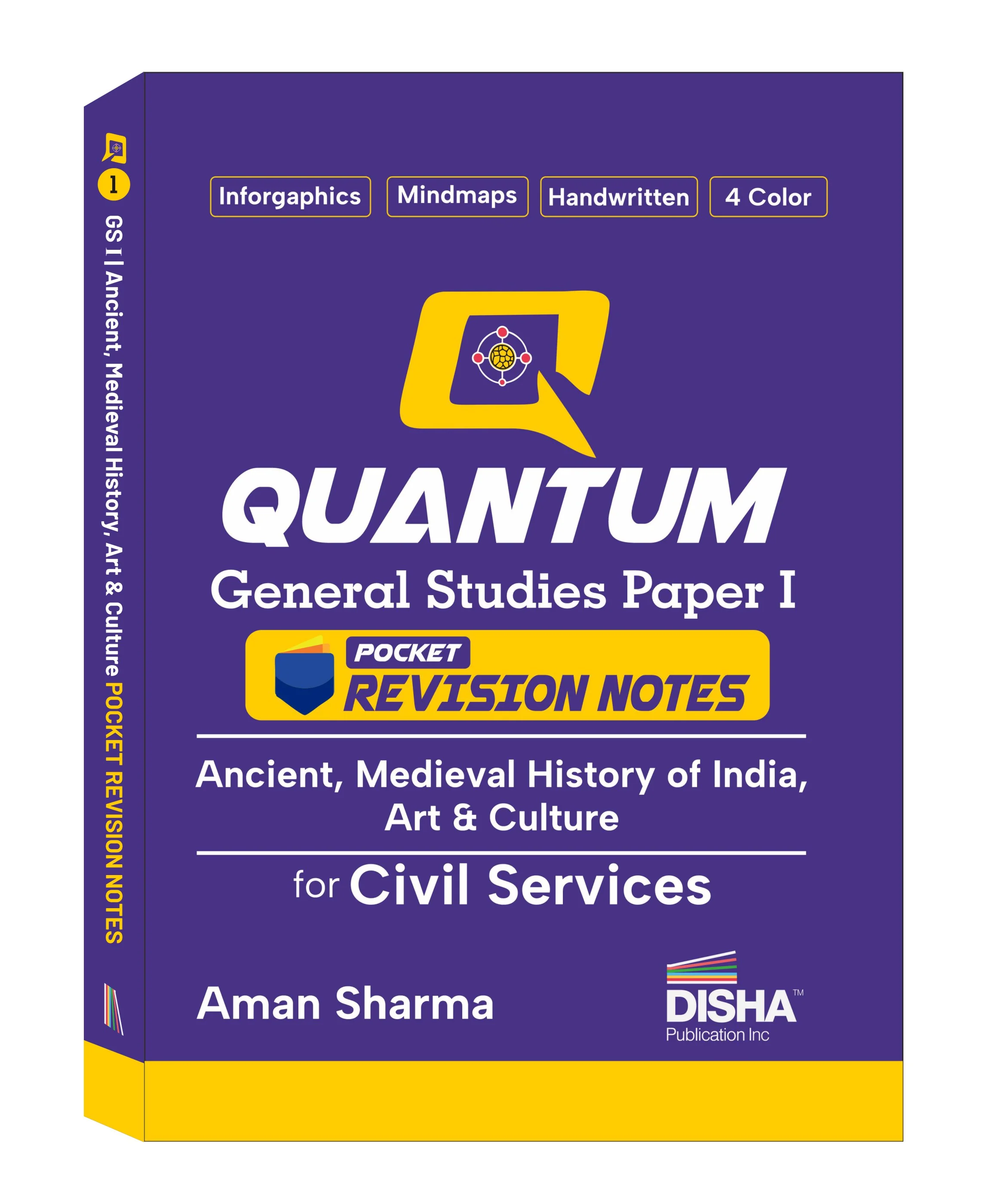 Disha Quantum General Studies Paper I Ancient, Medieval History of India, Art & Culture Pocket Revision Notes for Civil Services | UPSC & State PSC Prelims & Mains | four-colour Handwritten Notes