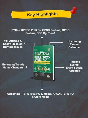 Disha Quarterly Current Affairs 2025 Vol. 4 - October to December for Competitive Exams 9th Edition | Civil Services, UPSC, State PSC, CUET, SSC, Banking, Railways, CDS, NDA, CAPF & AFCAT - Image 3