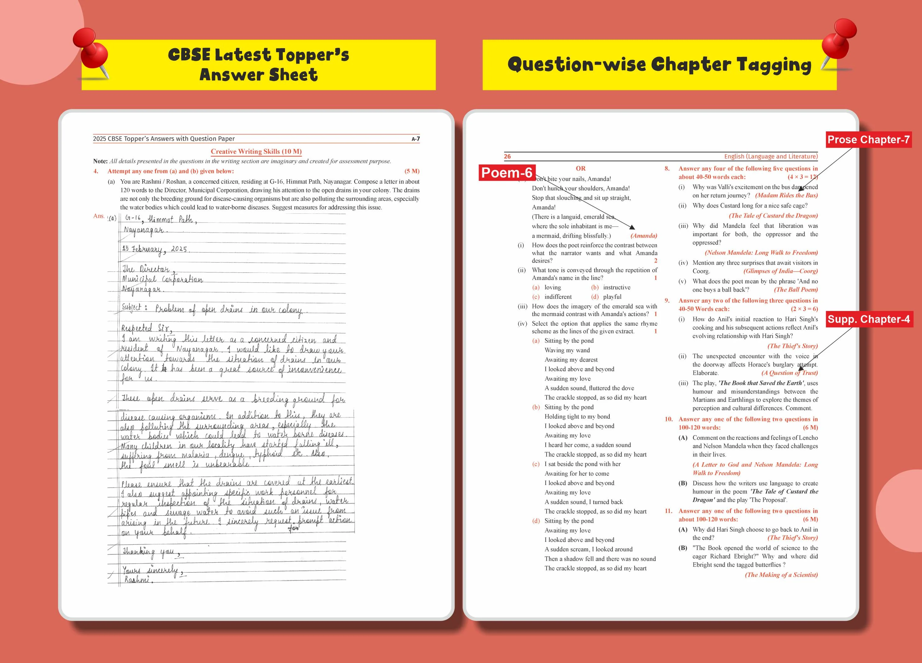 Disha Score 100 English Language & Literature CBSE Class 10 Previous Year Solved Papers (2017 - 2026) with Revision Charts 6th Edition | CBSE Class 10 PYQs, Mindmaps, Cheat Sheets, CBQs for 2027 Exam - Image 7