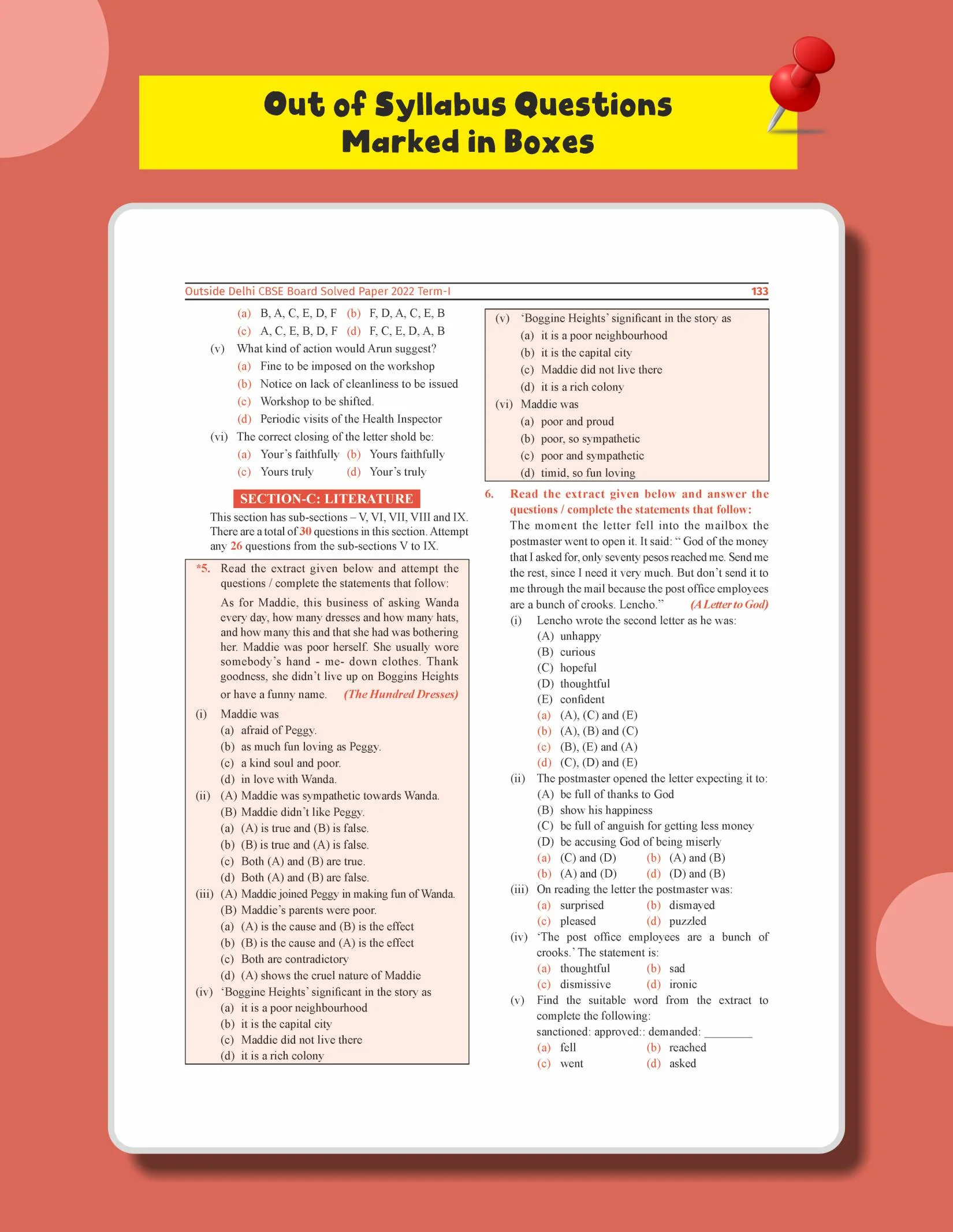 Disha Score 100 English Language & Literature CBSE Class 10 Previous Year Solved Papers (2017 - 2026) with Revision Charts 6th Edition | CBSE Class 10 PYQs, Mindmaps, Cheat Sheets, CBQs for 2027 Exam - Image 8
