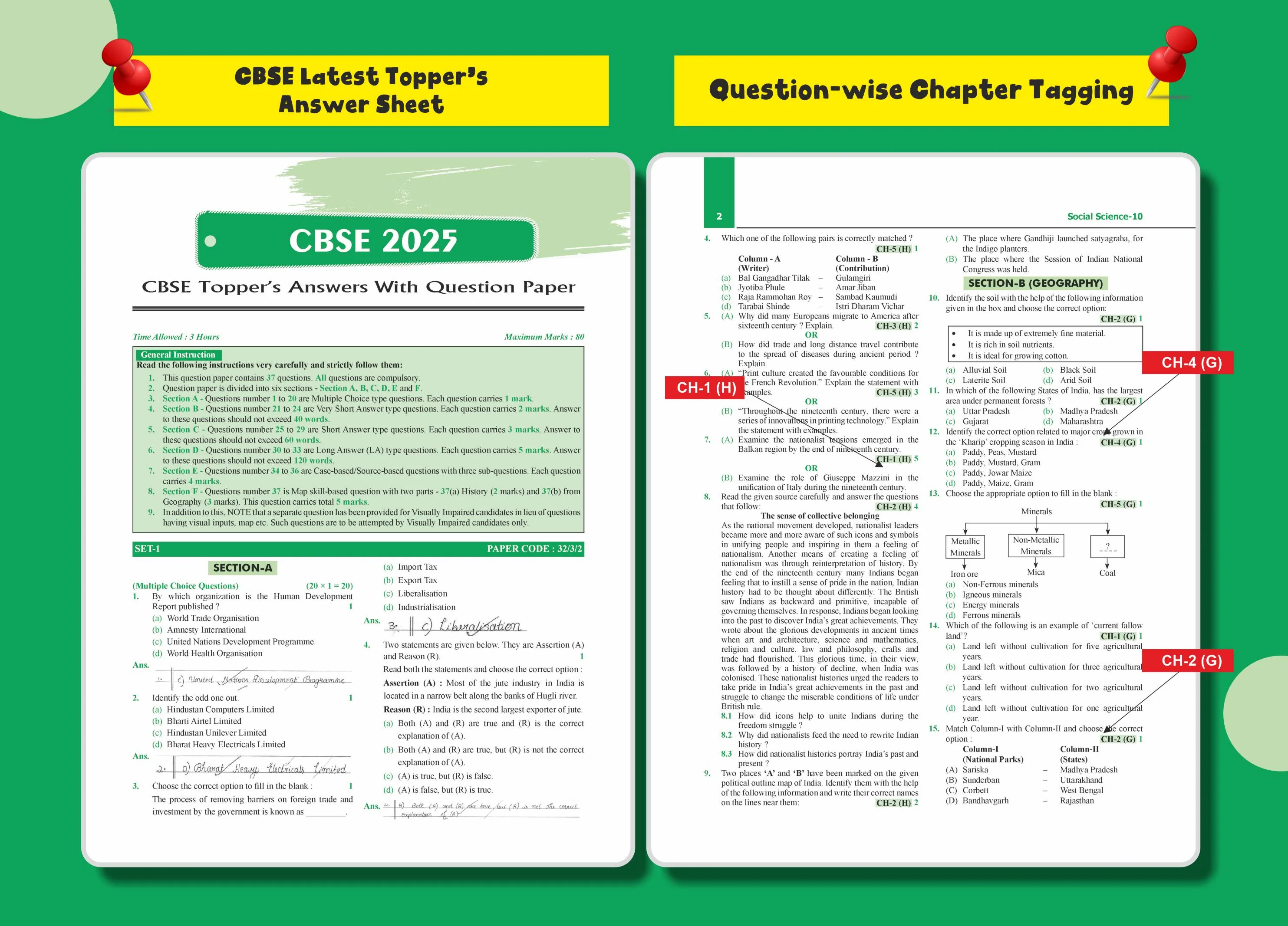 Disha Score 100 Social Science CBSE Class 10 Previous Year-wise Solved Papers (2017 - 2026) with Revision Charts 6th Edition | CBSE Class 10 PYQs, Mindmaps, Cheat Sheets, CBQs for 2027 Exam - Image 6