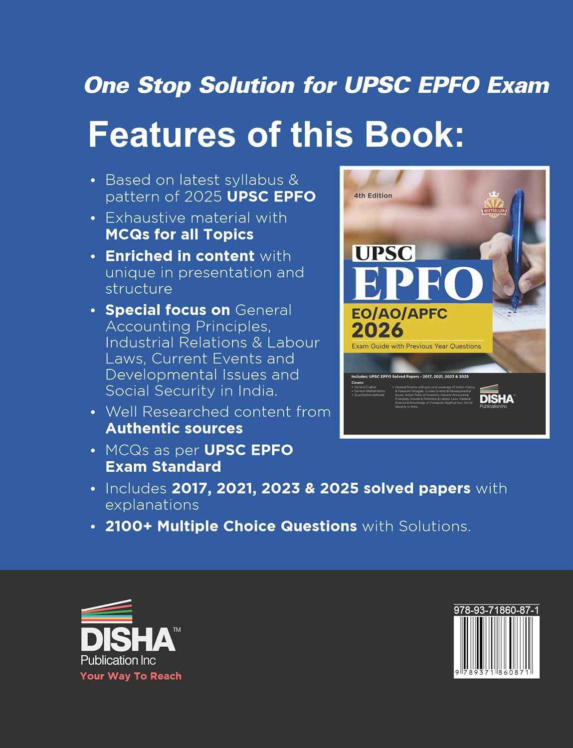 Disha UPSC EPFO EO/ AO/ APFC 2026 Exam Guide with PYQs 4th Edn | Enforcement Officers/ Accounts Officers/ Assistant Provident Fund Commissioner - Image 2
