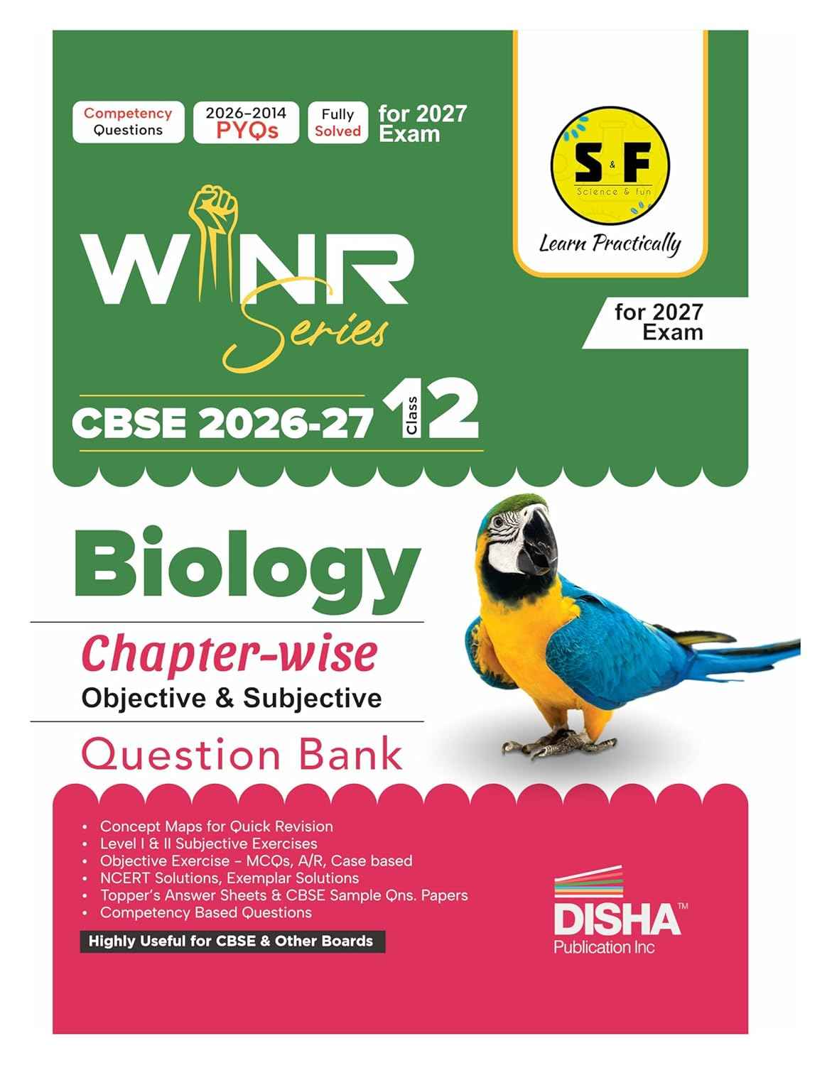Disha WINR Series CBSE 2026-27 Class 12 Biology Chapter-wise Objective & Subjective Question Bank | One-shot solution for 2027 Exam | NCERT, Exemplar, SQP, Competency & PYQs | Fully Solved