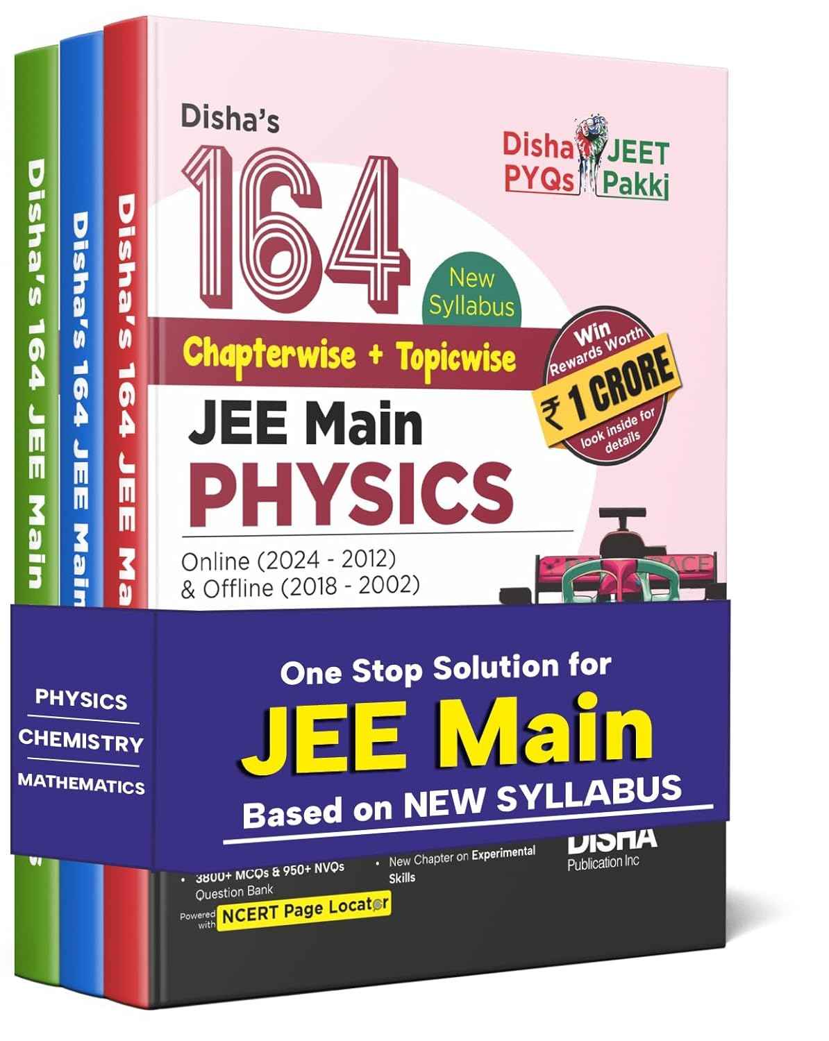 Disha s 164 New Syllabus Chapter-wise + Topic-wise JEE Main Online (2024 - 2012) & Offline (2018 - 2002) Physics, Chemistry & Mathematics Previous Years Solved Papers 8th Edition | NCERT PYQ