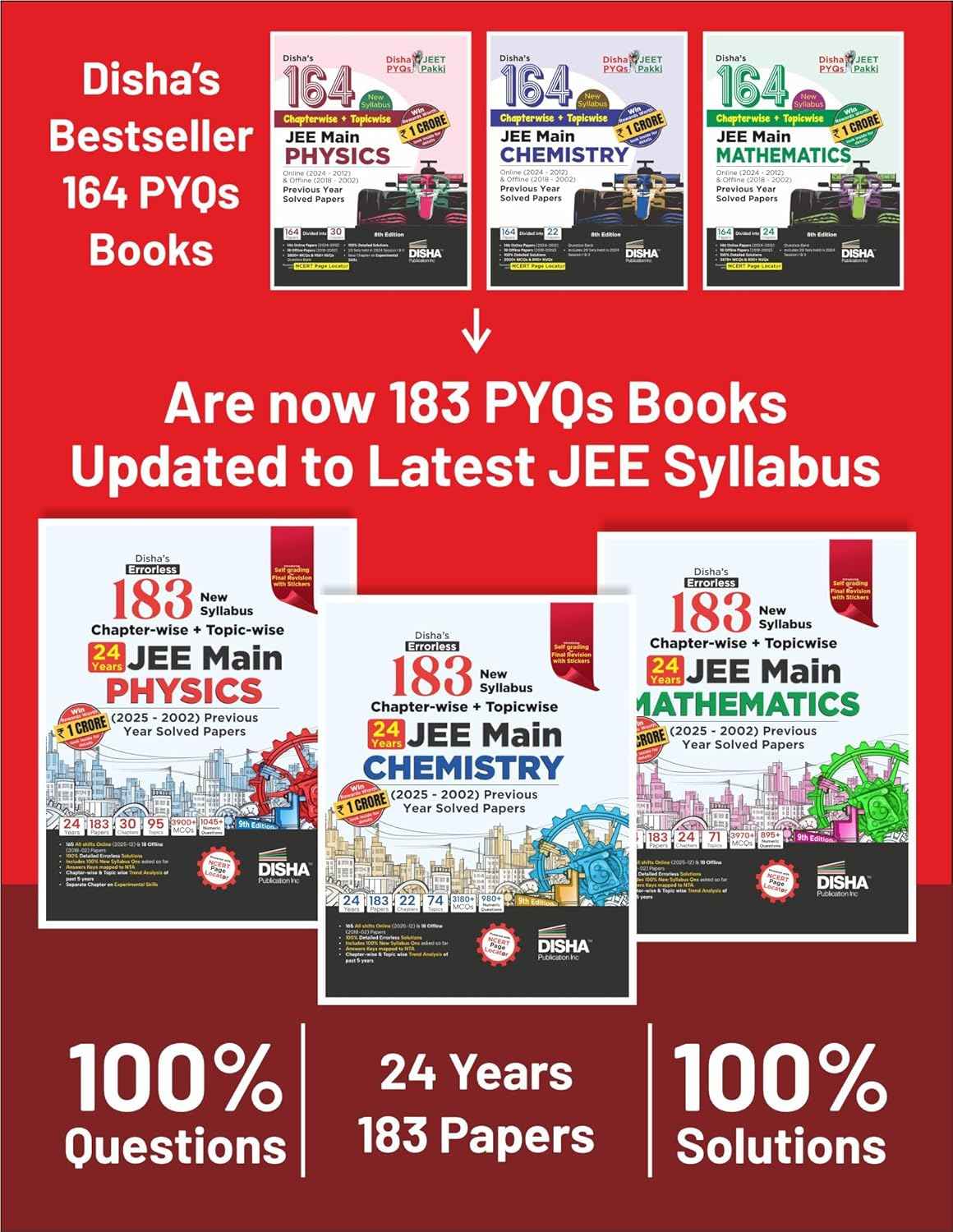 Disha 183 New Syllabus Chapter-wise & Topic-wise JEE Main Physics, Chemistry & Mathematics (2025 - 2002) Previous Year Solved Papers 9th Edition | JEE Mains PYQ Books for 2026 | 100% Solutions - Image 10