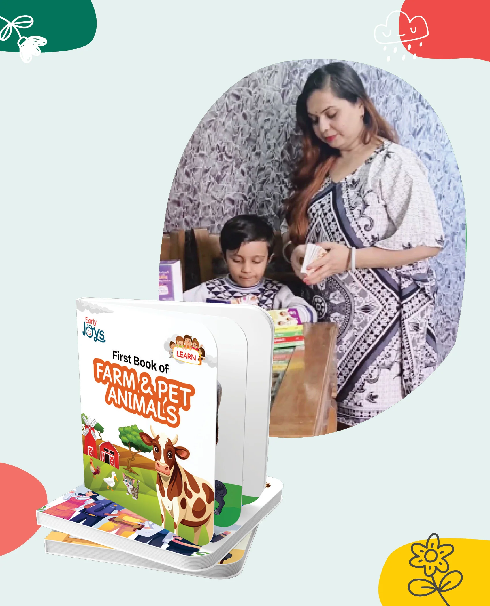 Disha First Learning Library Box Set Combo for 1 - 5 Year Kids |Early Joys - My First Bundle of Joy 1 & 2 - MY LIFE & MY WORLD | Learn, Recall, Relate | 20 Books, 2 Activity Books & 2 Double Sided Charts| Mini Learning Library / 2th Edition - Image 7