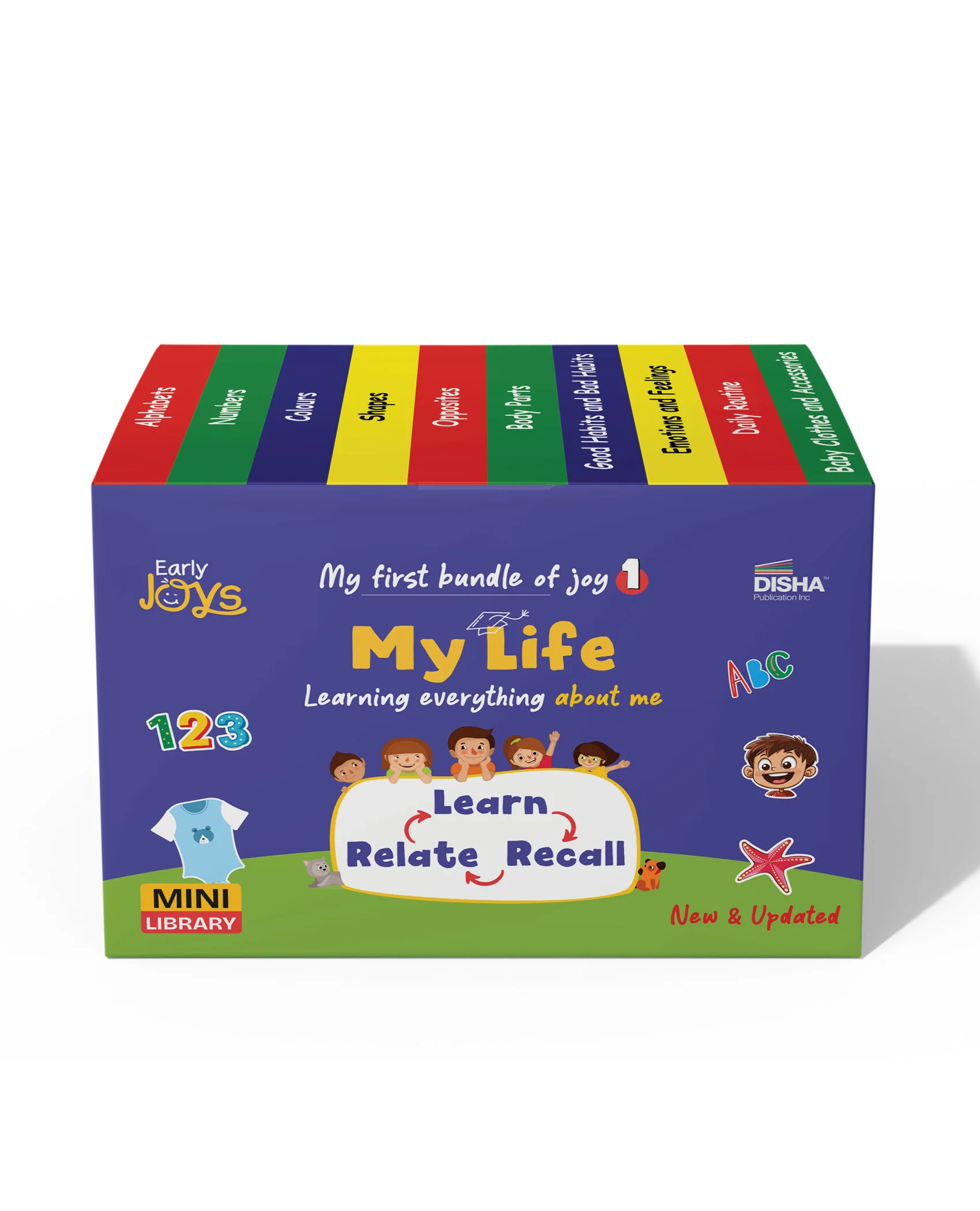 Disha First Learning Library Box Set for 1 - 5 Year Kids/ Children - Early Joys - My First Bundle of Joy 1 - MY LIFE | Learn, Recall, Relate | 10 Board books, 1 Activity Book & 1 Double sided Chart | Mini Learning Library / 2th Edition
