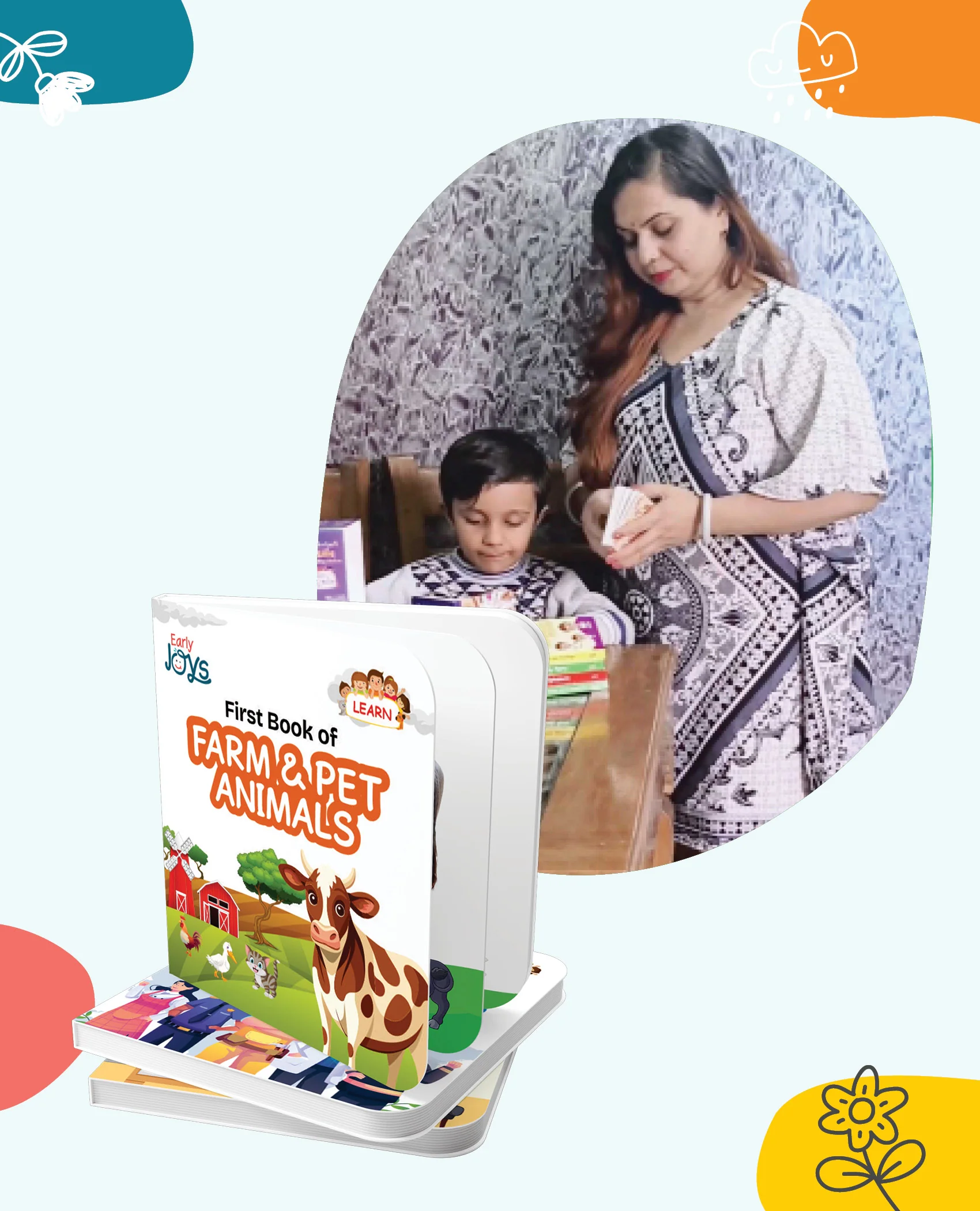 Disha Premium Gift Box Set for 1 - 5 Year Kids/ Children - Early Joys - My First Bundle of Joy 2 - MY WORLD | Learn, Recall, Relate | 10 Board, 2 Activity Books & 2 Charts in a Utility Box | Mini Library - Image 7