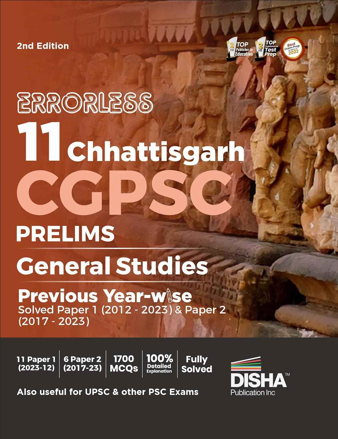 Errorless 11 Chhattisgarh CGPSC Prelims General Studies Previous Year-wise Solved Paper 1 (2012 - 2023) & Paper 2 (2017 - 2023) 2nd Edition| PYQs Question Bank | State Public Service Commission
