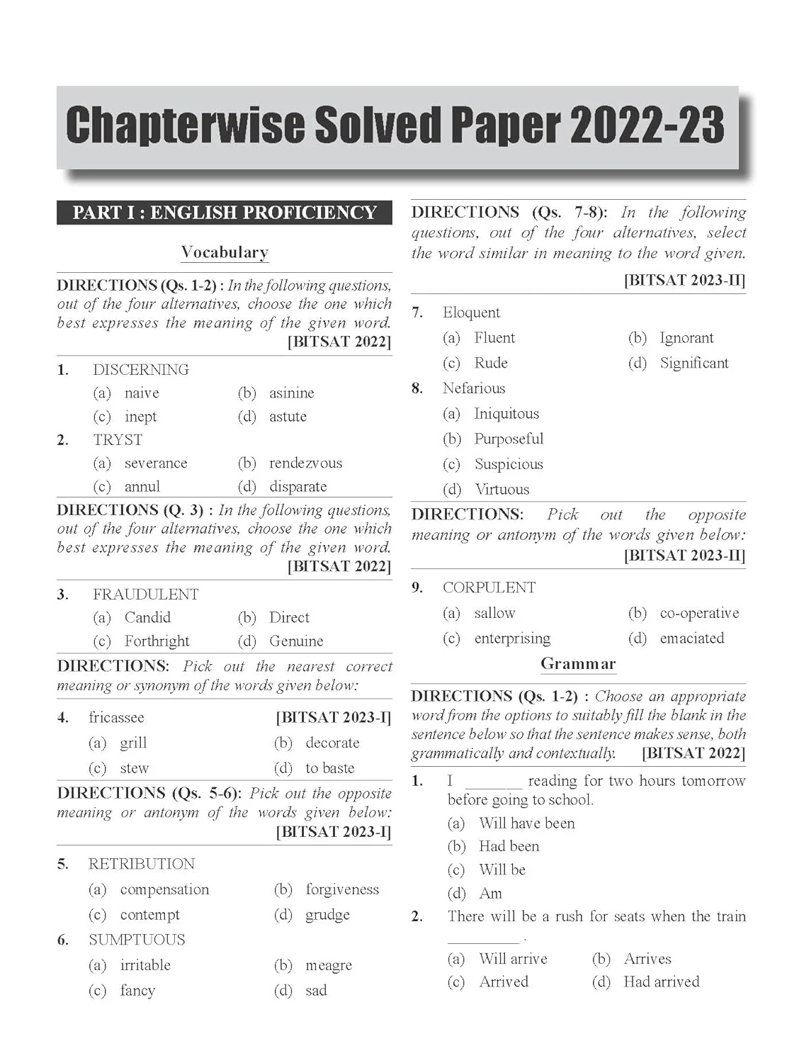 Guide to English & Logical Reasoning for BITSAT with Previous Year Questions & 10 Mock Tests - 5 in Book & 5 Online 11th Edition | PYQs | Revision Material for Physics, Chemistry & Mathematics | - Image 3