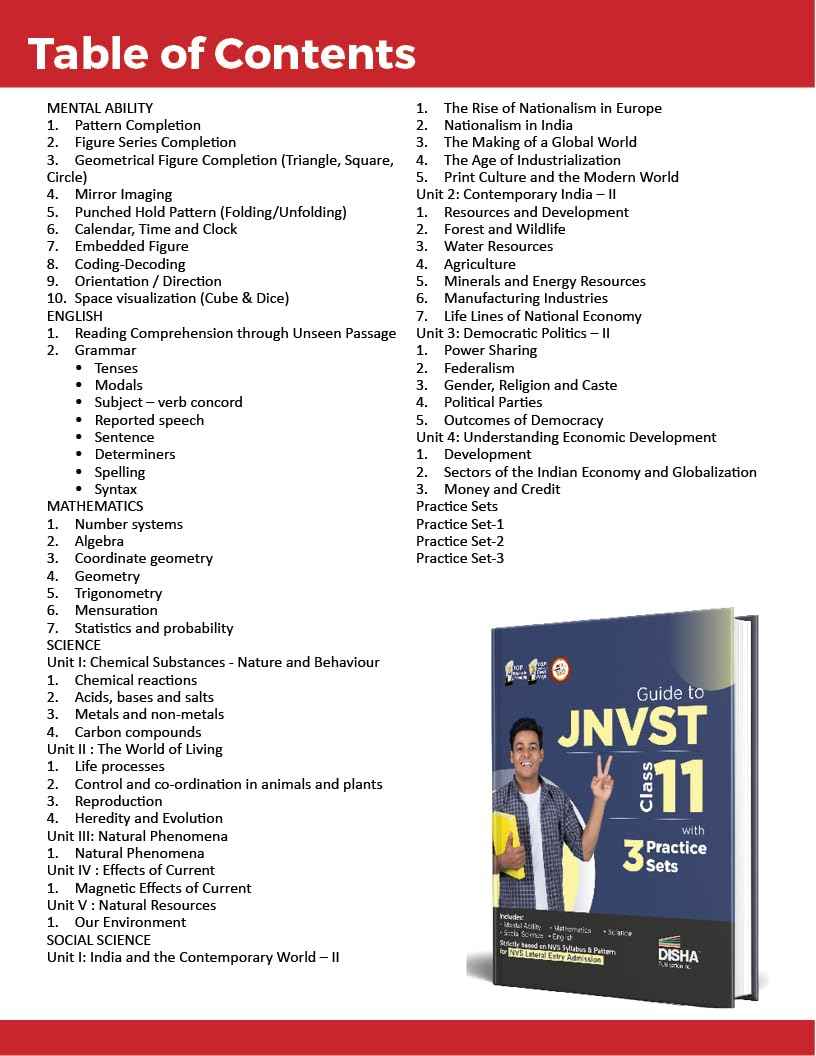 Guide to JNVST Class 11 with 3 Practice Sets | Jawahar Navodaya Vidyalaya Selection Test | Lateral Entry Admission | NVS 2023 Exam - Image 3