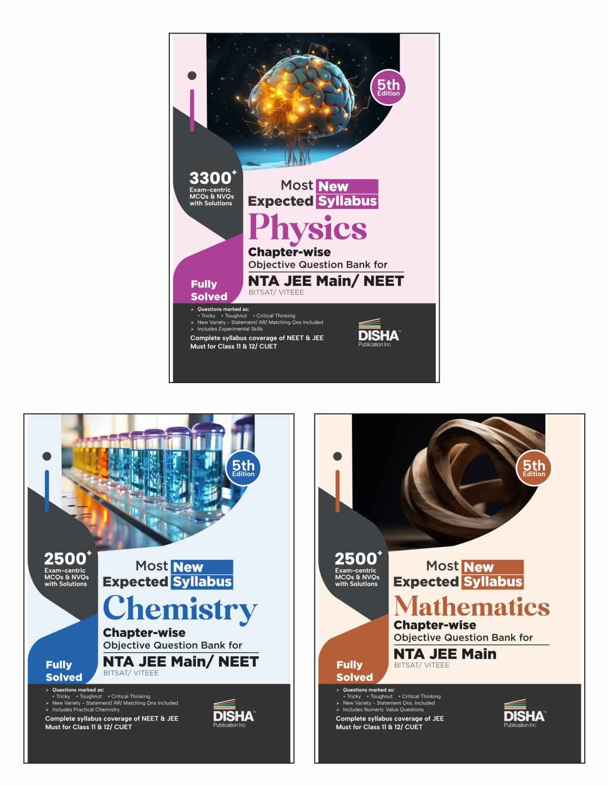 Disha Most Expected New Syllabus Physics, Chemistry & Mathematics Chapter-wise Objective Question Bank for NTA JEE Main/ BITSAT/ VITEEE 5th Edition | Based on PYQs | Useful for CBSE 11/ 12 & CUET