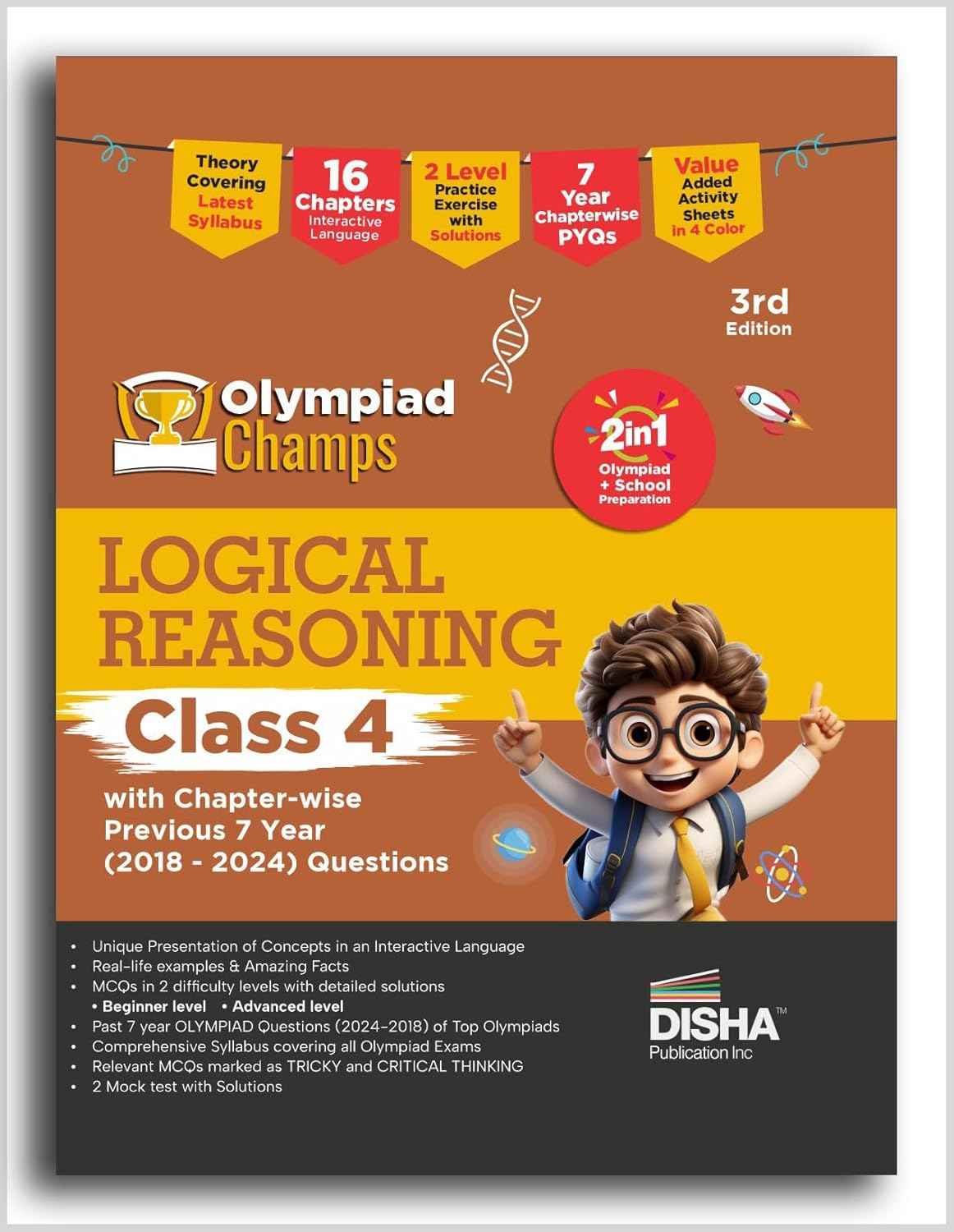 Old Edition - Disha Olympiad Champs Logical Reasoning Class 4 with Chapter-wise Previous 7 Year (2018 - 2024) Questions 3rd Edition | Complete Prep Guide with Theory, PYQs & Practice Exercise | SOF, IMO, NSO, IEO |