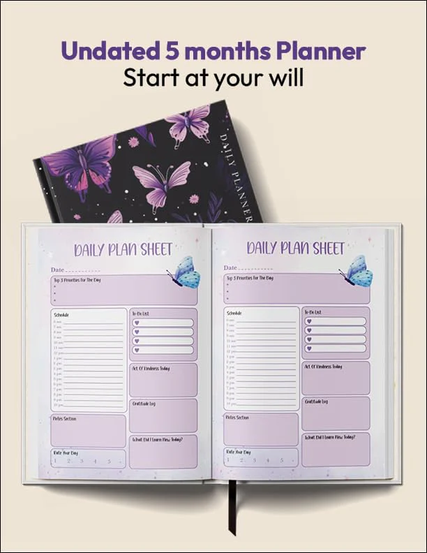 Disha NXT Daily Planner Diary | Undated Planner with Weekly & Monthly Planner Sections |5-Month A5 Hardbound Journal | Daily Planner to Organize, Prioritize & Track Habits | Boost Productivity & Wellness| 220 Pages - Image 9