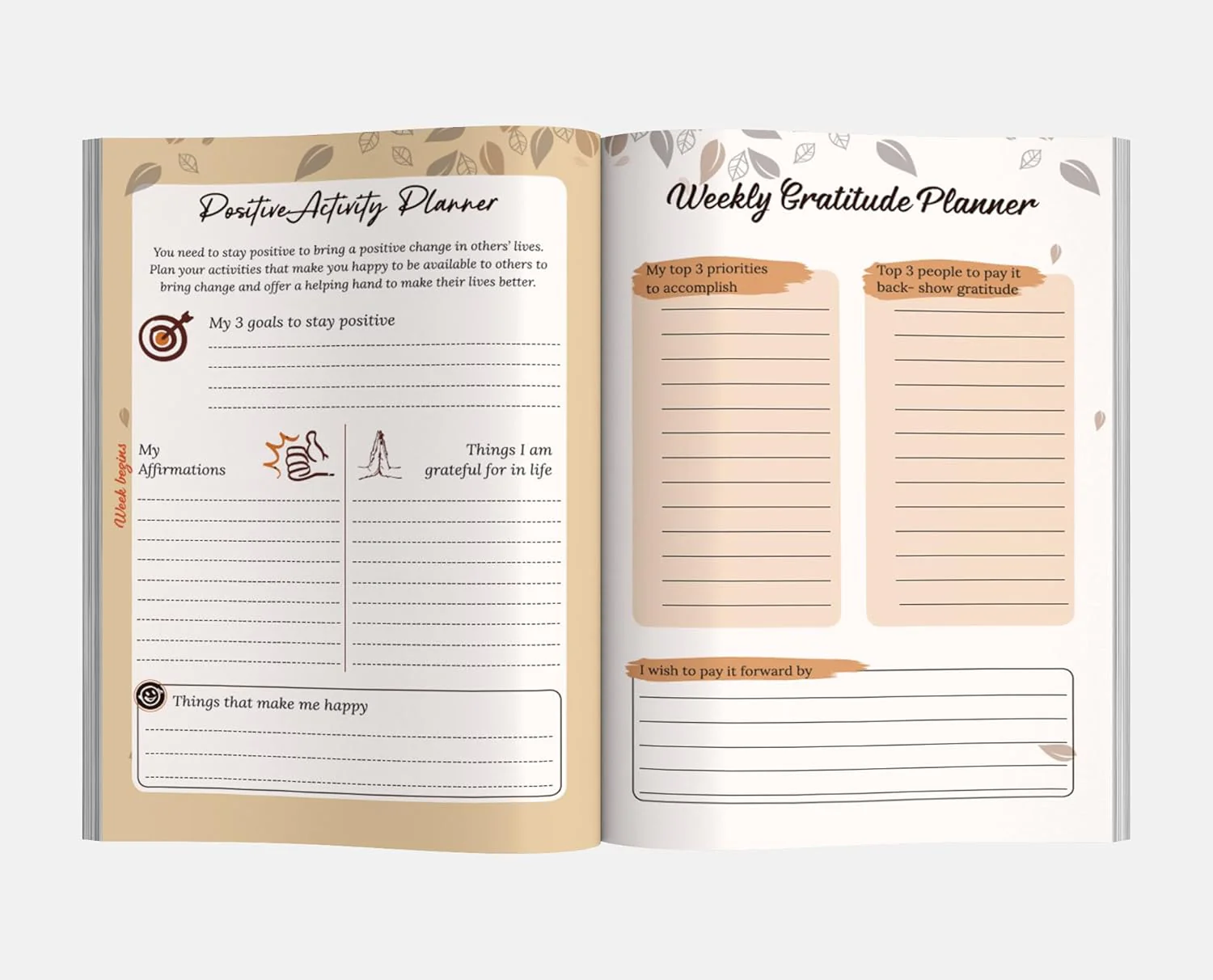 Gratitude Journal by Disha NXT| 204 Pages 4 Months Undated A5 Hardbound Journal | Feel Grateful, Say thank you with Pay it Forward, Happiness Meter, Habit Tracker, Positive Activity Planner, Weekly Planner, Daily Reflections - Image 4