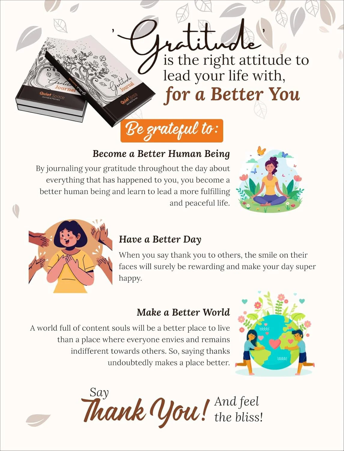 Gratitude Journal by Disha NXT| 204 Pages 4 Months Undated A5 Hardbound Journal | Feel Grateful, Say thank you with Pay it Forward, Happiness Meter, Habit Tracker, Positive Activity Planner, Weekly Planner, Daily Reflections - Image 7