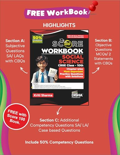 Score 100 Social Science CBSE Class 10 - 10 Previous Year-wise Solved Papers (2016 - 2025) with Revision Workbook 5th Edition | PYQs, Mindmaps, Cheat Sheets, CBQs for 2026 Exam - Image 6