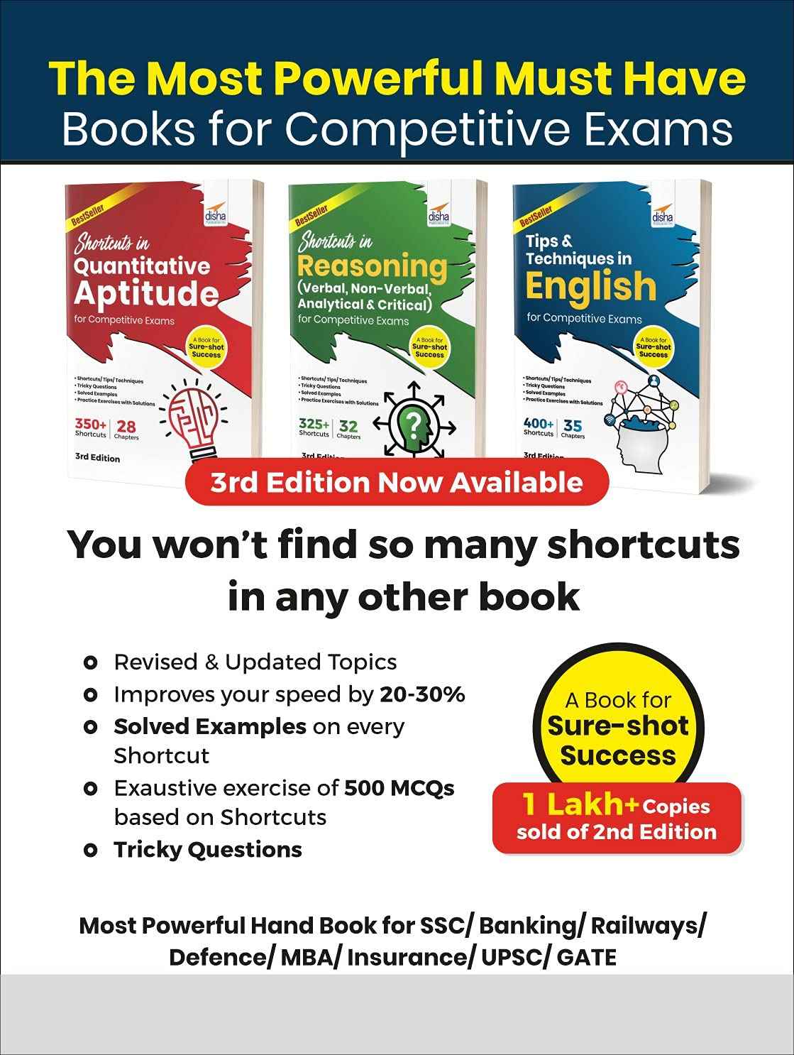 Shortcuts & Tips in Quantitative Aptitude/ Reasoning/ English for Competitive Exams 3rd Edition - Image 2