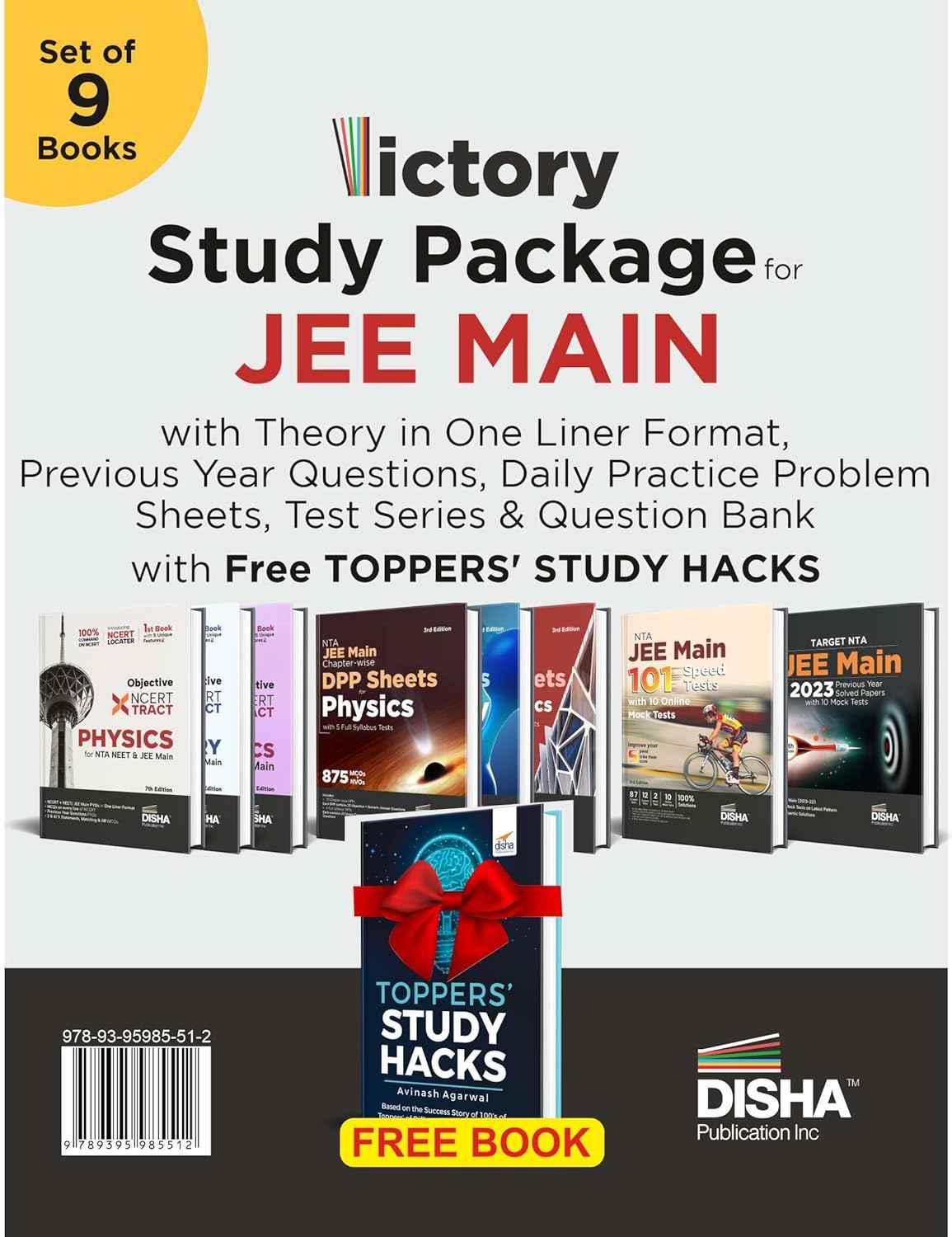VICTORY Study Package for JEE Main with Theory in One Liner Format, Previous Year Questions, Daily Practice Problems Sheet, Test Series & Question Bank with Free TOPPERS   STUDY HACKS (set of 9 Books) | PYQs & Practice Questions